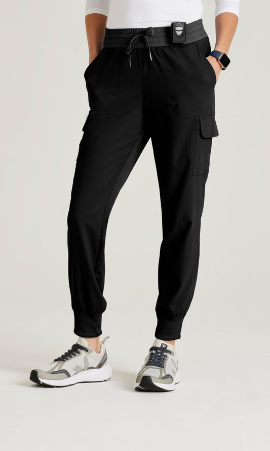 Grey's Anatomy Spandex Stretch GRSP639 Amelia Scrub Pants Black