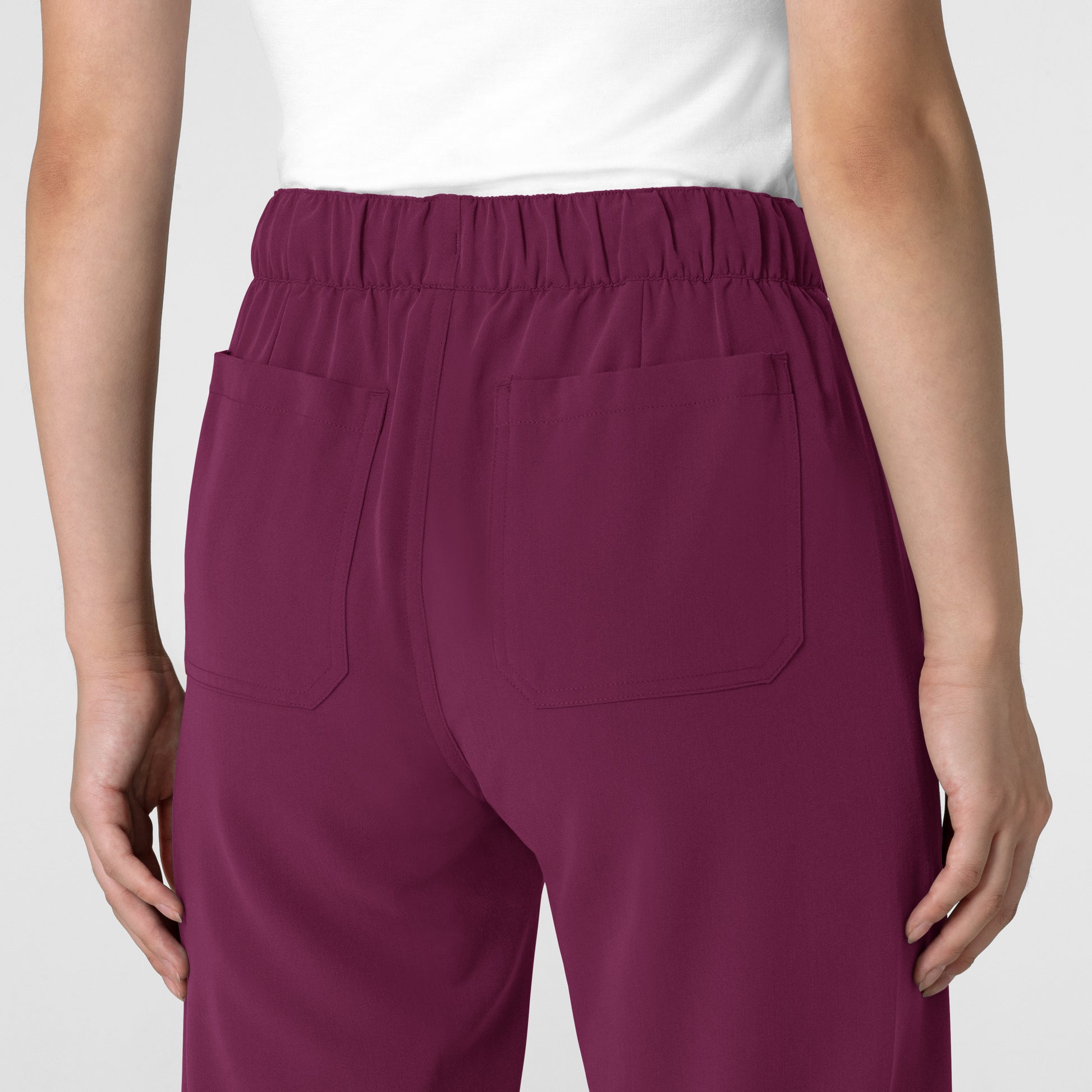 Nova 5232 Stovepipe High-Low Hem Scrub Pant Wine Model Image Alternate | Wink