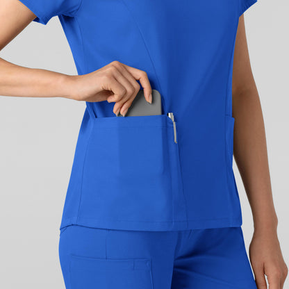 Boundless 6251 2-Pocket V-Neck Scrub Top Royal Model Image Alternate | Wink