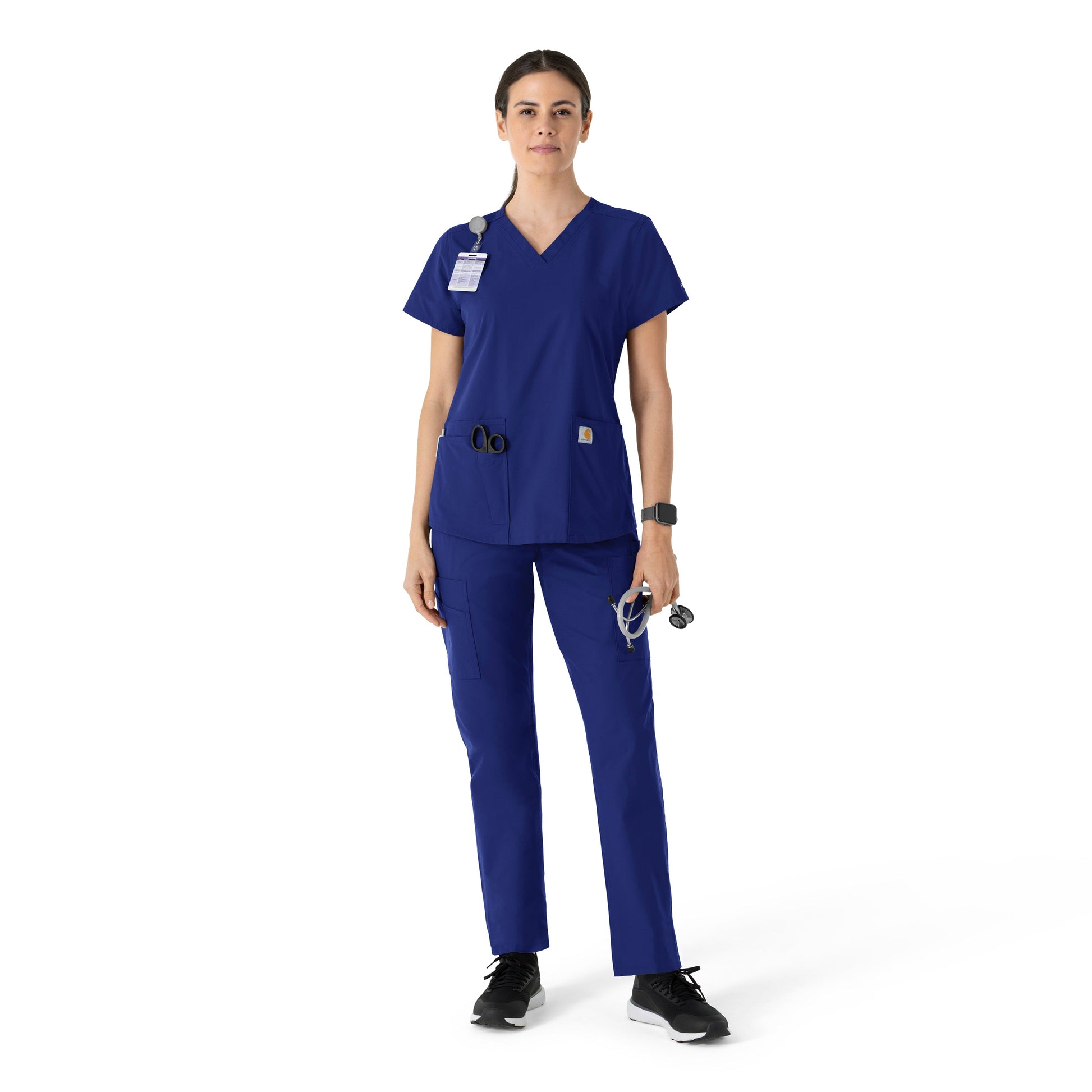 Force Essentials C12113 Women's V-Neck Scrub Top Galaxy Blue