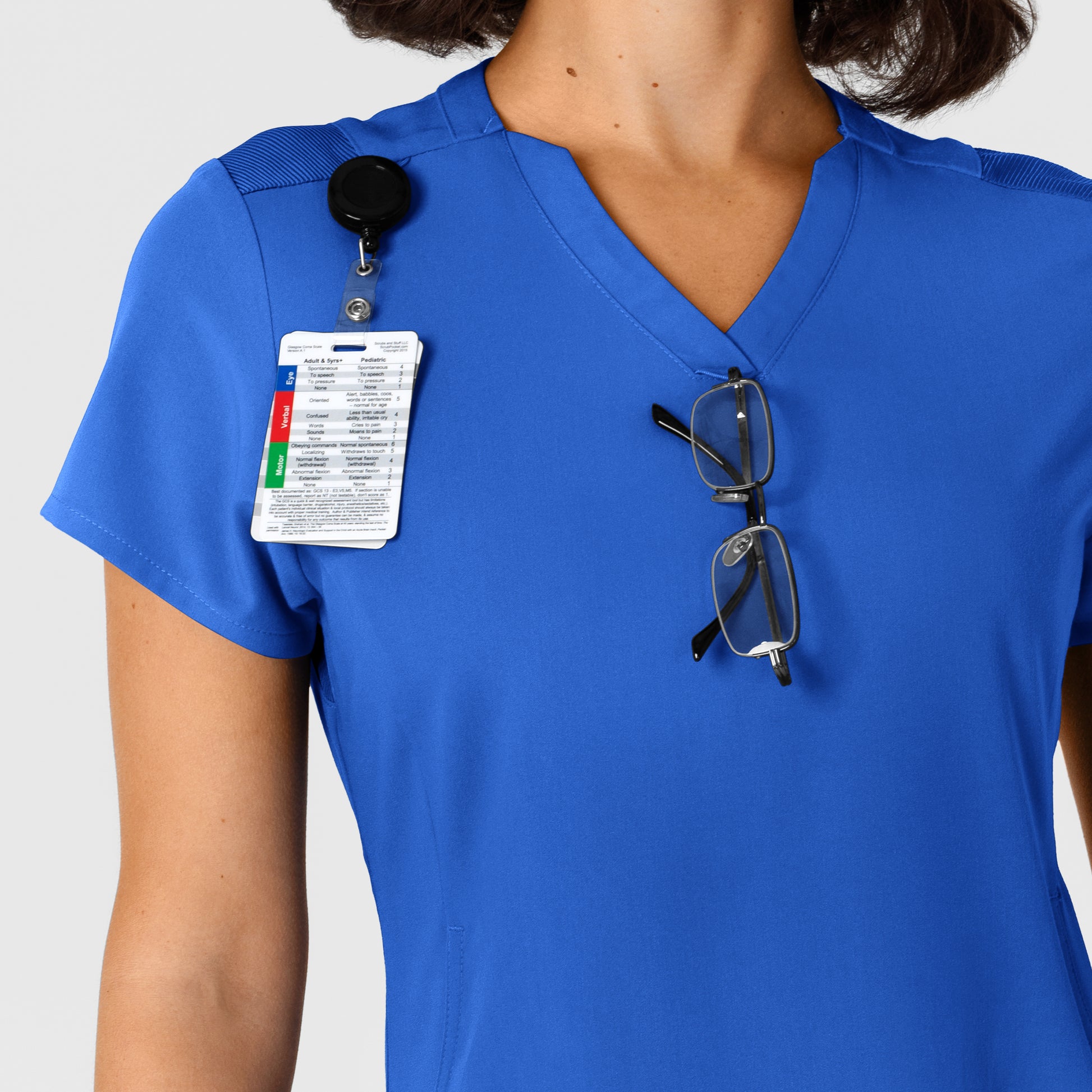 Nova 6432 Flex-n-Reach V-Neck Scrub Top Royal Model Image Alternate | Wink