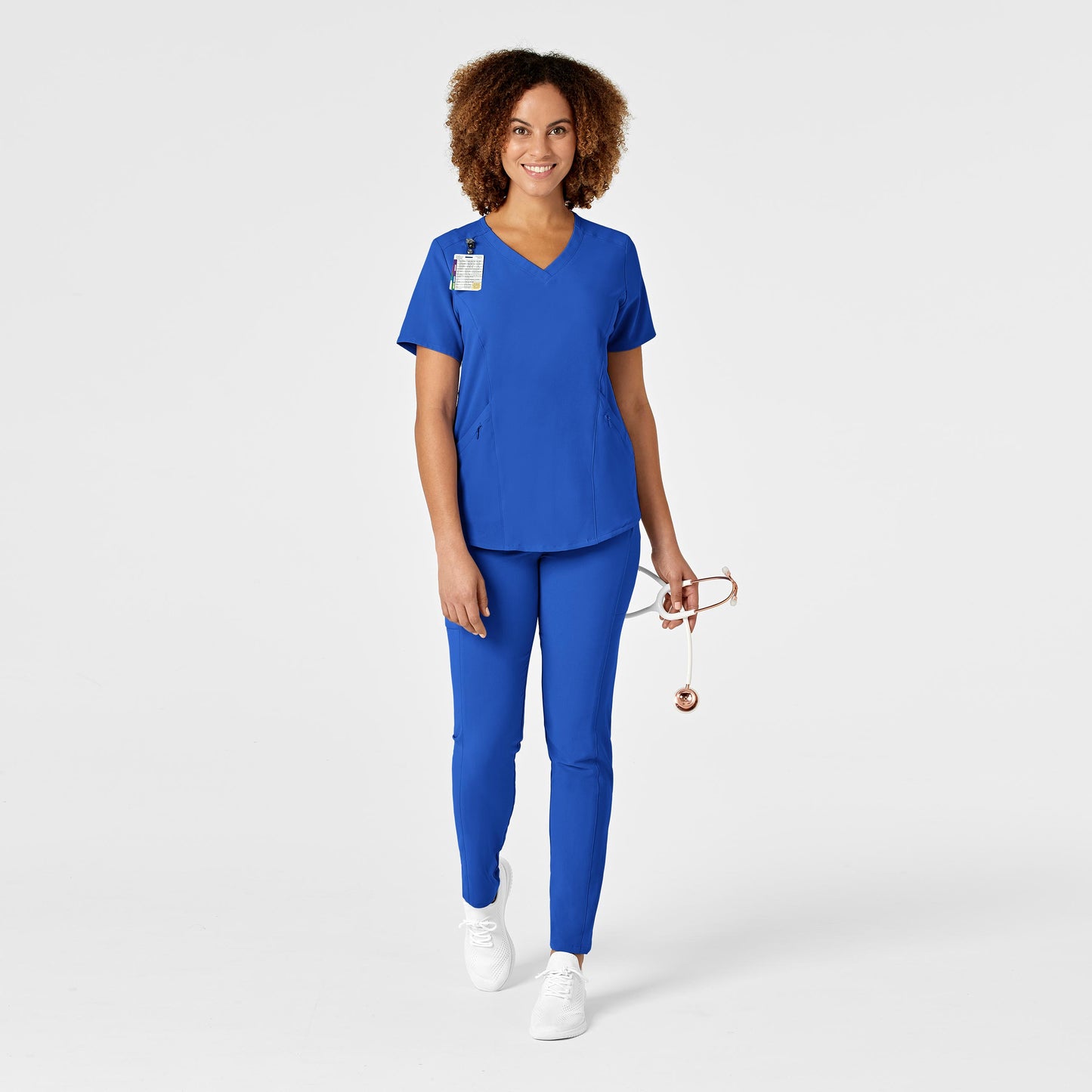 RENEW 6134 V-Neck Scrub Top Royal Model Image Alternate | Wink