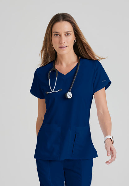 Greys Anatomy 41423 Cora Scrub Top Indigo