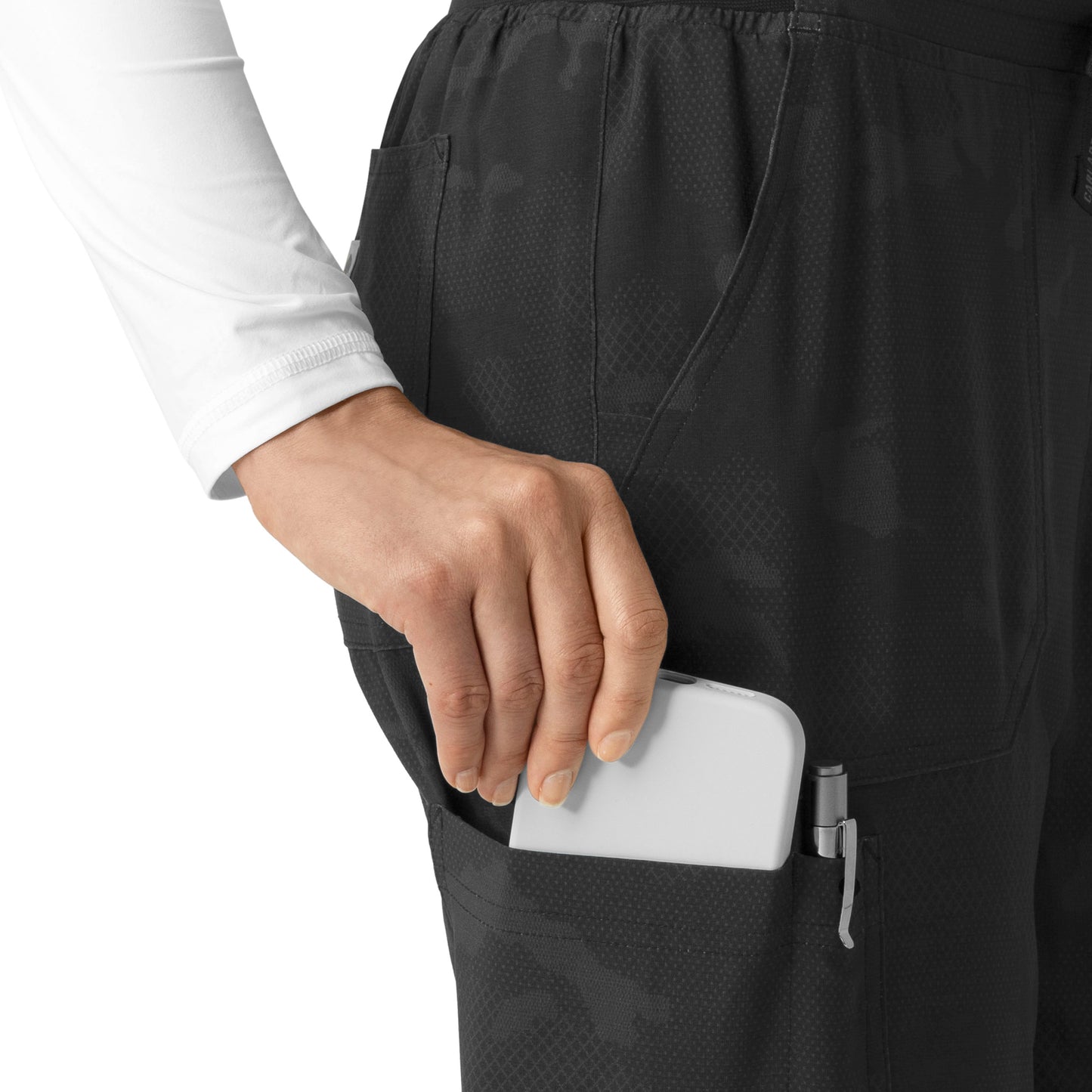 Carhartt Prints C53114 Women's Printed Cargo Jogger Scrub Pants Caring Camo Black