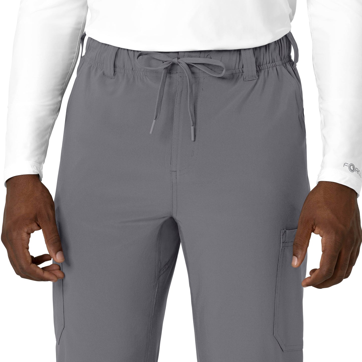 Force Cross-Flex C56410 Men's Straight Leg Scrub Pants Pewter Model Image Alternate | Carhartt