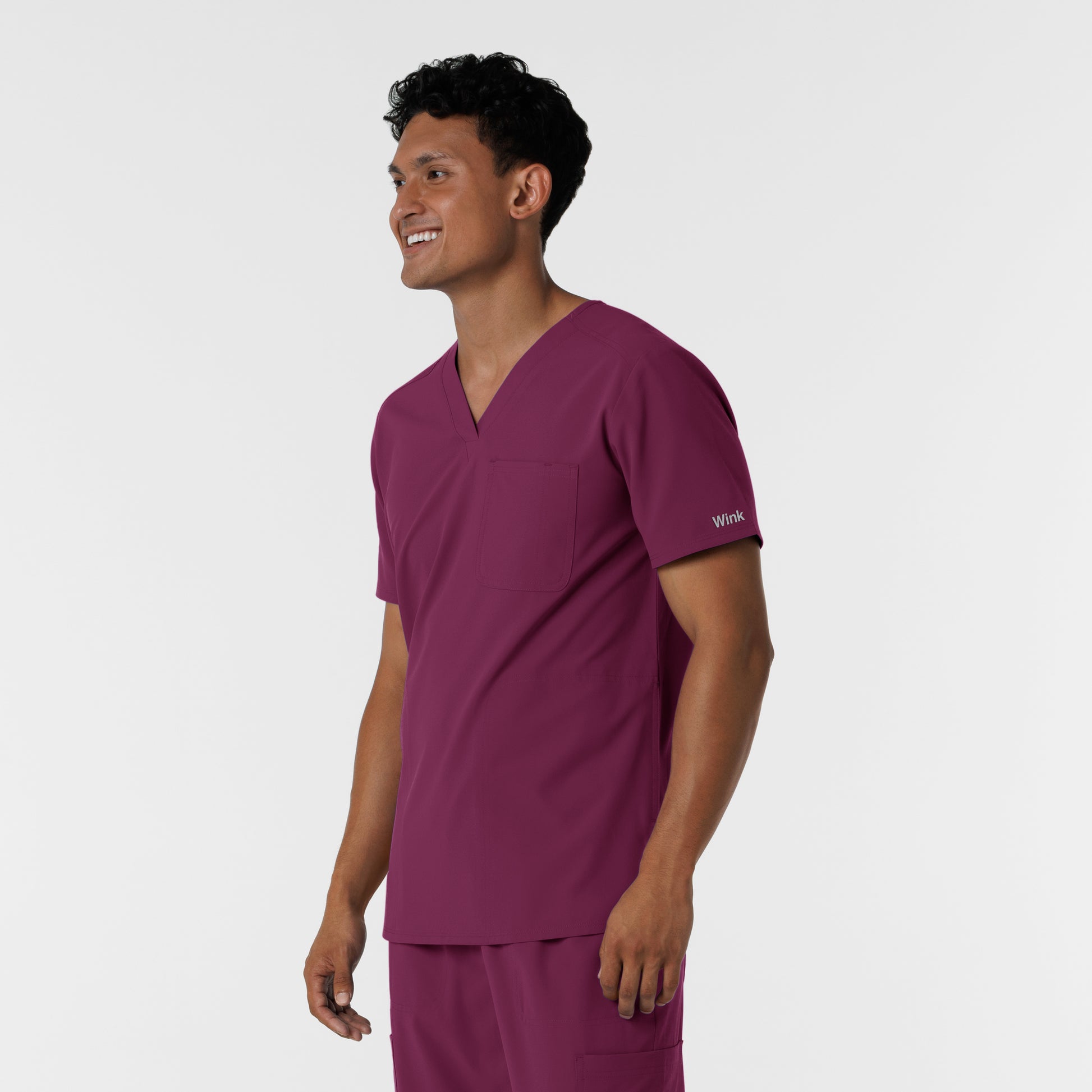 NURTUR 6380 Men's V-Neck Scrub Top Wine