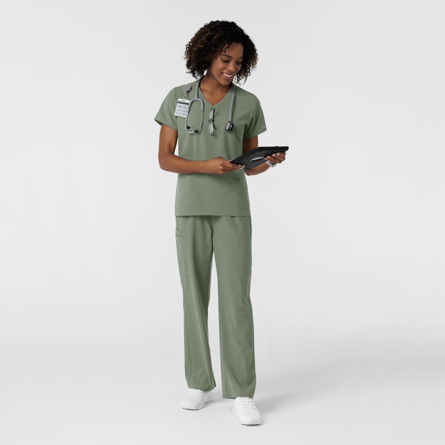 NURTUR 5180 Women's Straight Leg Cargo Scrub Pants Sage