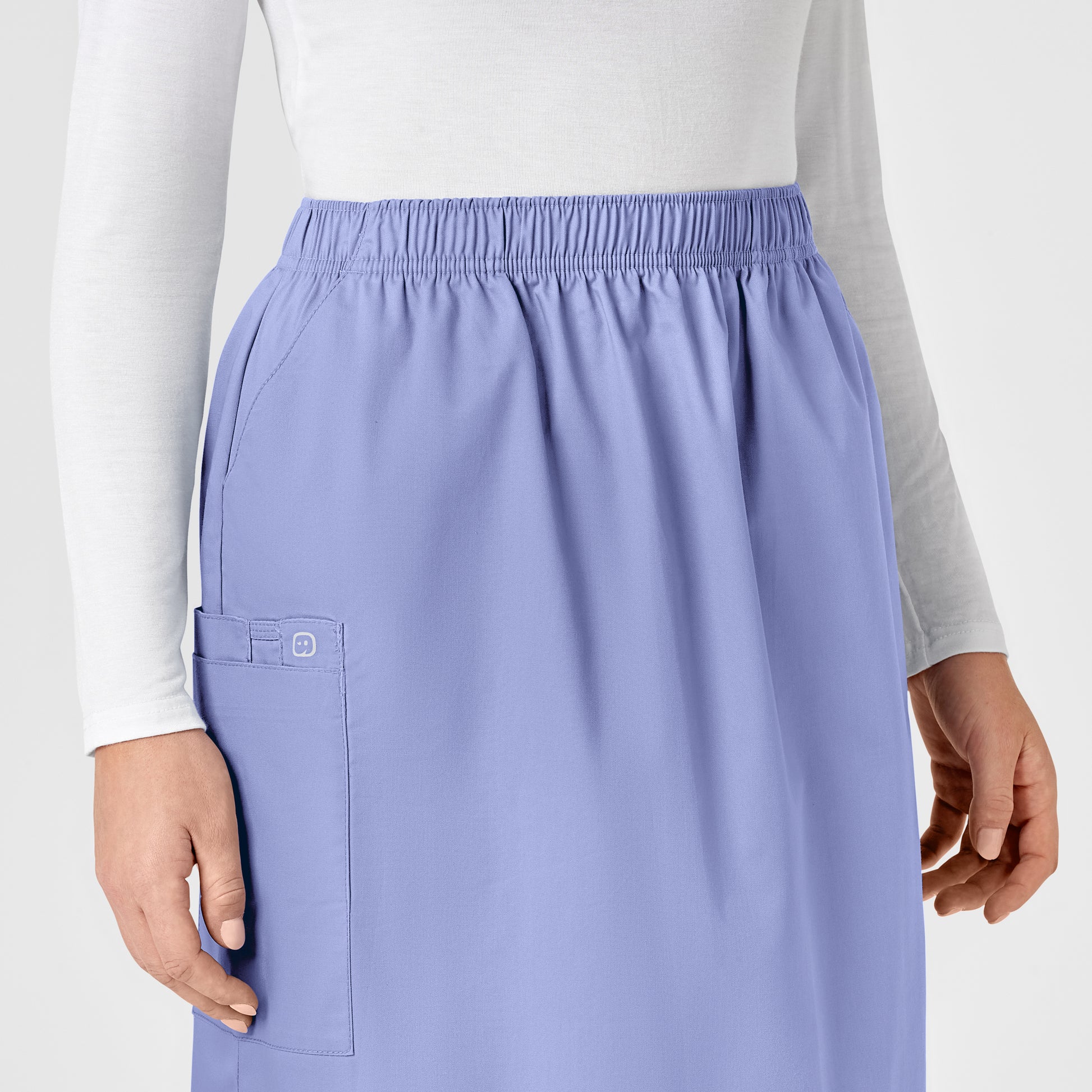 WonderWORK 701 Pull On Cargo Skirt Ceil Blue Model Image Alternate | Wink