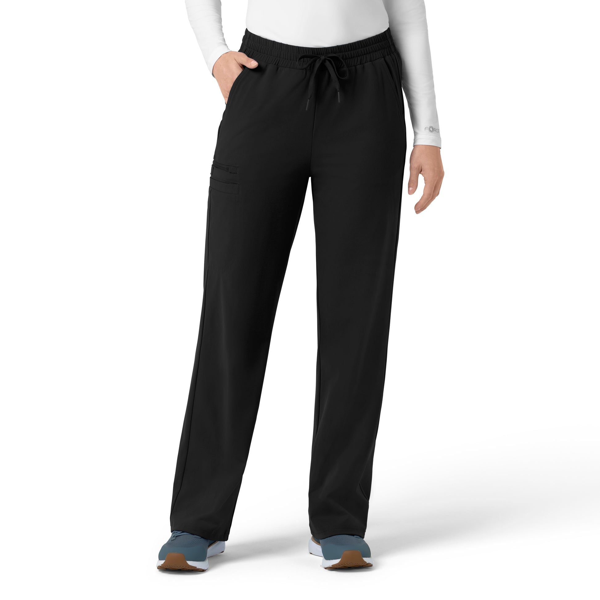 Force Cross-Flex C53190 Knit Women's Boot Cut Scrub Pants Black