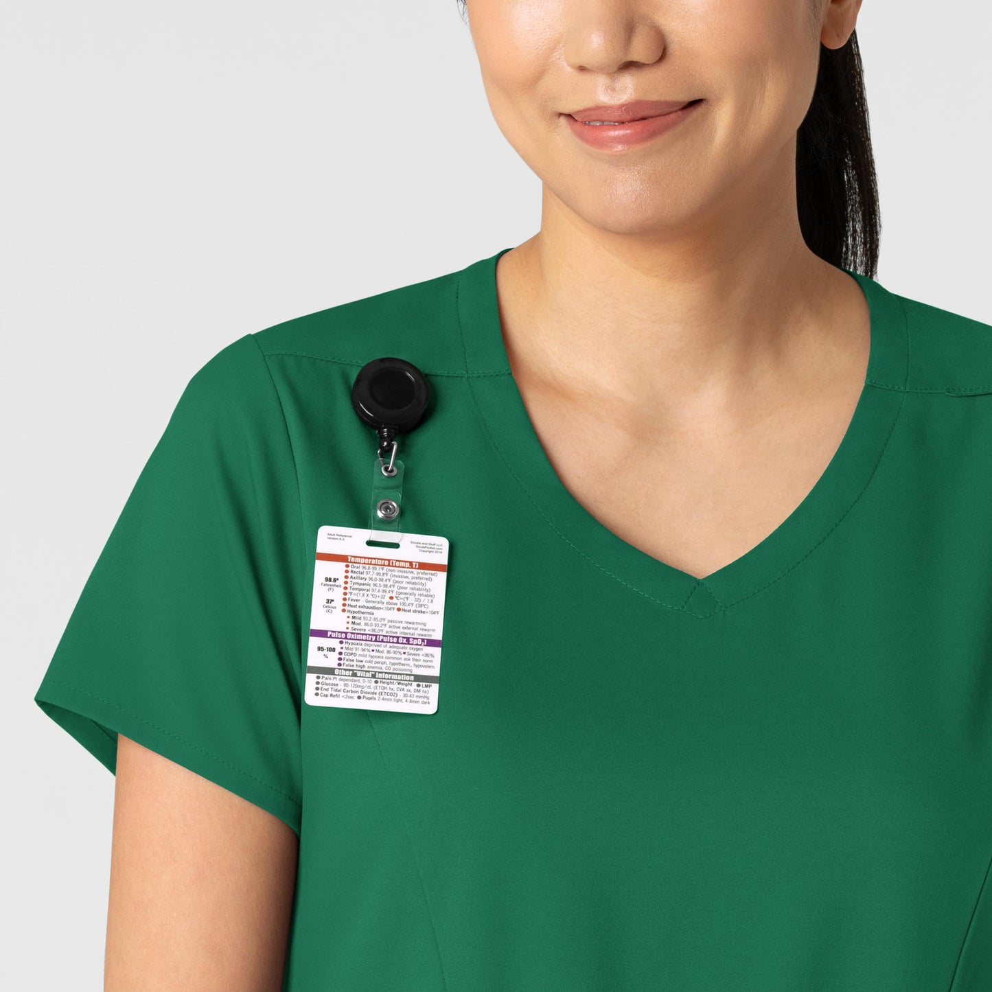 Boundless 6251 2-Pocket V-Neck Scrub Top Hunter Model Image Left Side | Wink