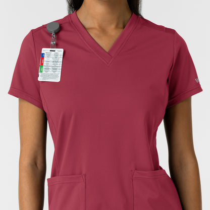 RENEW Knit 6559 Women's 2-Pocket Scrub Top Ruby
