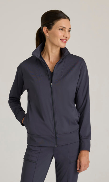 Grey's Anatomy Knits GRSW923 Ease Scrub Jacket Jacket Steel