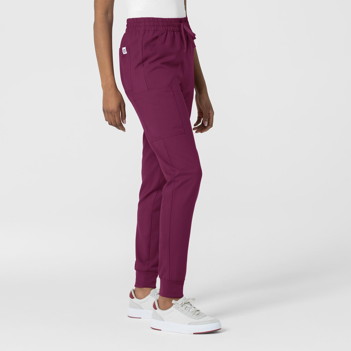 Thrive 5122 Cargo Jogger Scrub Pants Wine Model Image Right Side | Wink