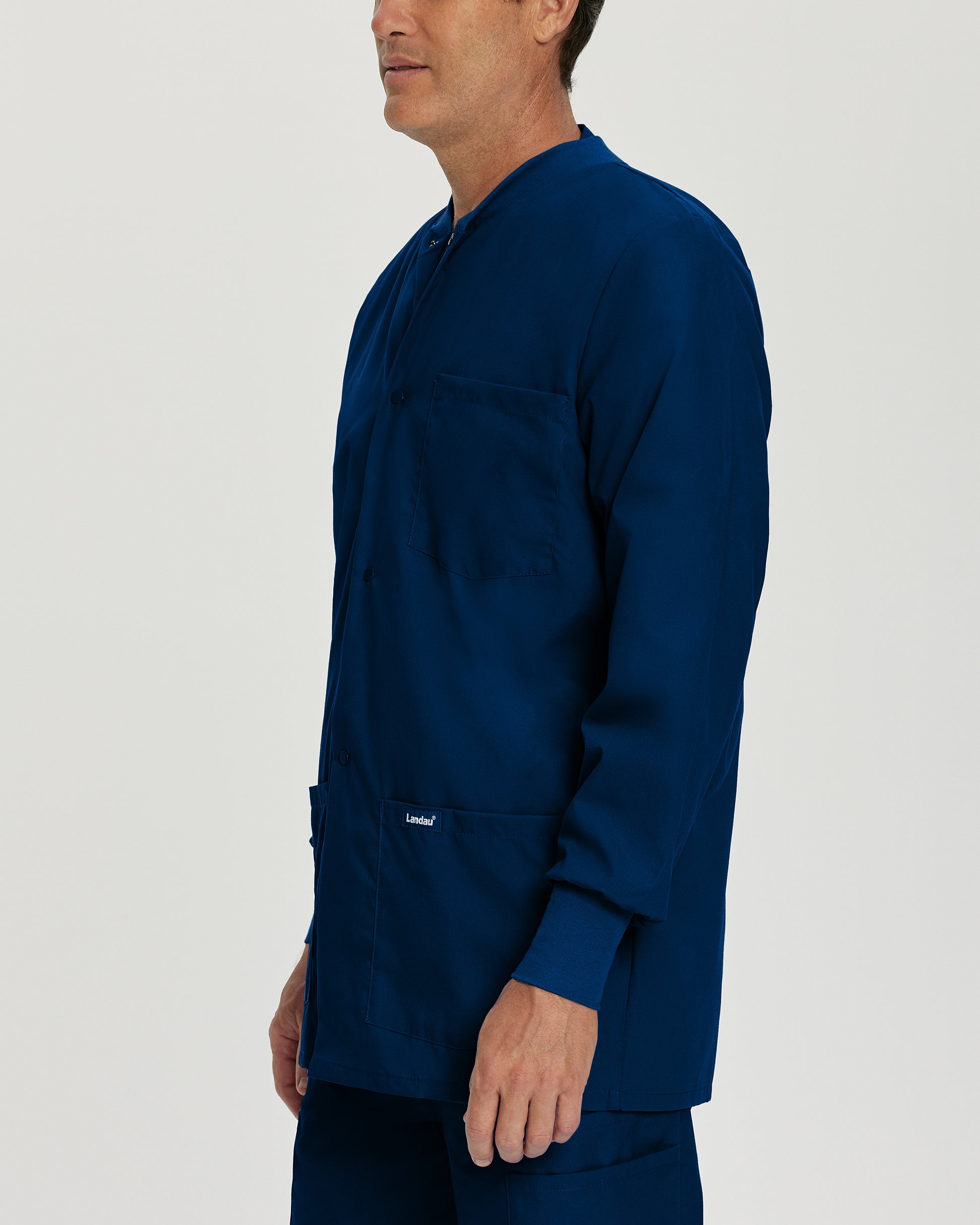 Essentials 7551 Men's 5 Pocket Warm Up Scrub Jacket Navy Image