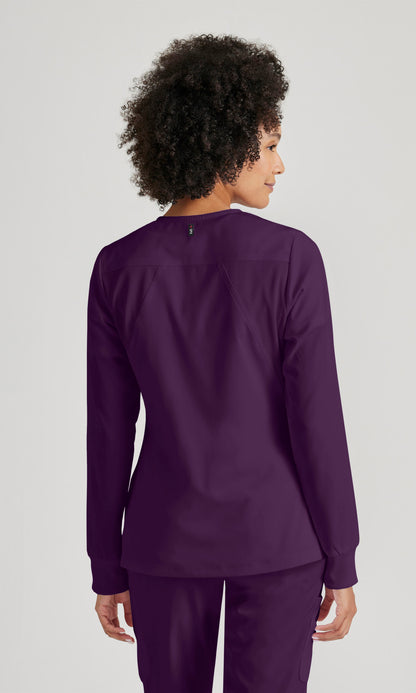Grey's Anatomy Stretch GRSW873 Gianna Warmup Eggplant
