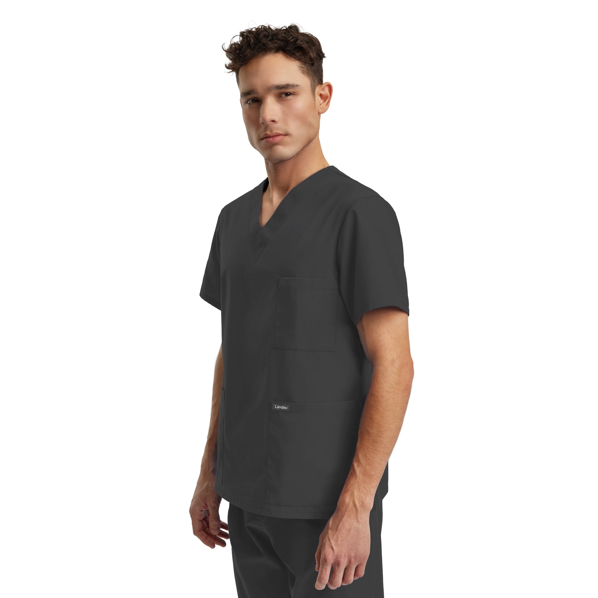 Essentials LT121 Unisex 3 Pocket V Neck Scrub Top Steel Grey Image