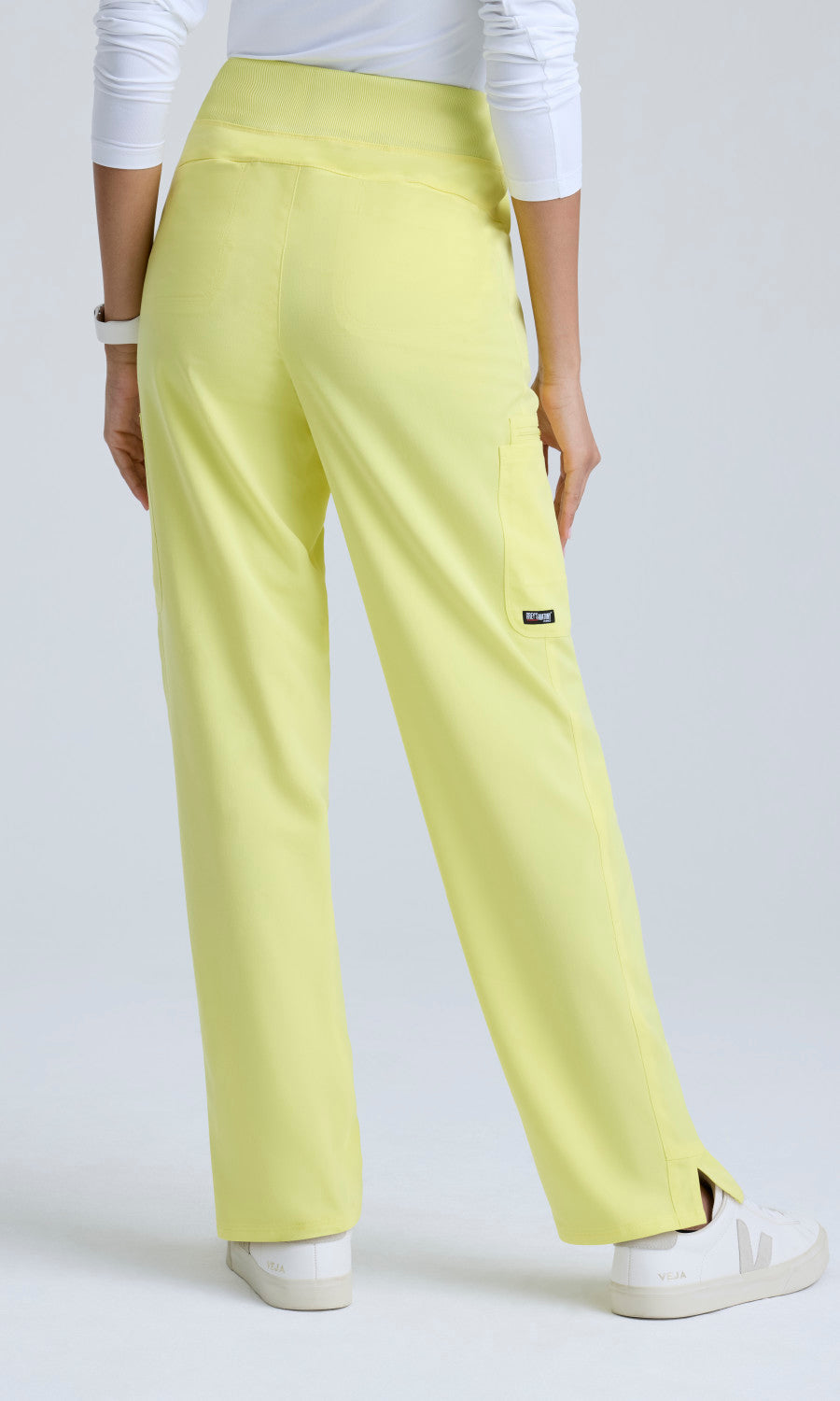 Grey's Anatomy Stretch GRSP758 Irene Pant Lemon Chiffon - back
