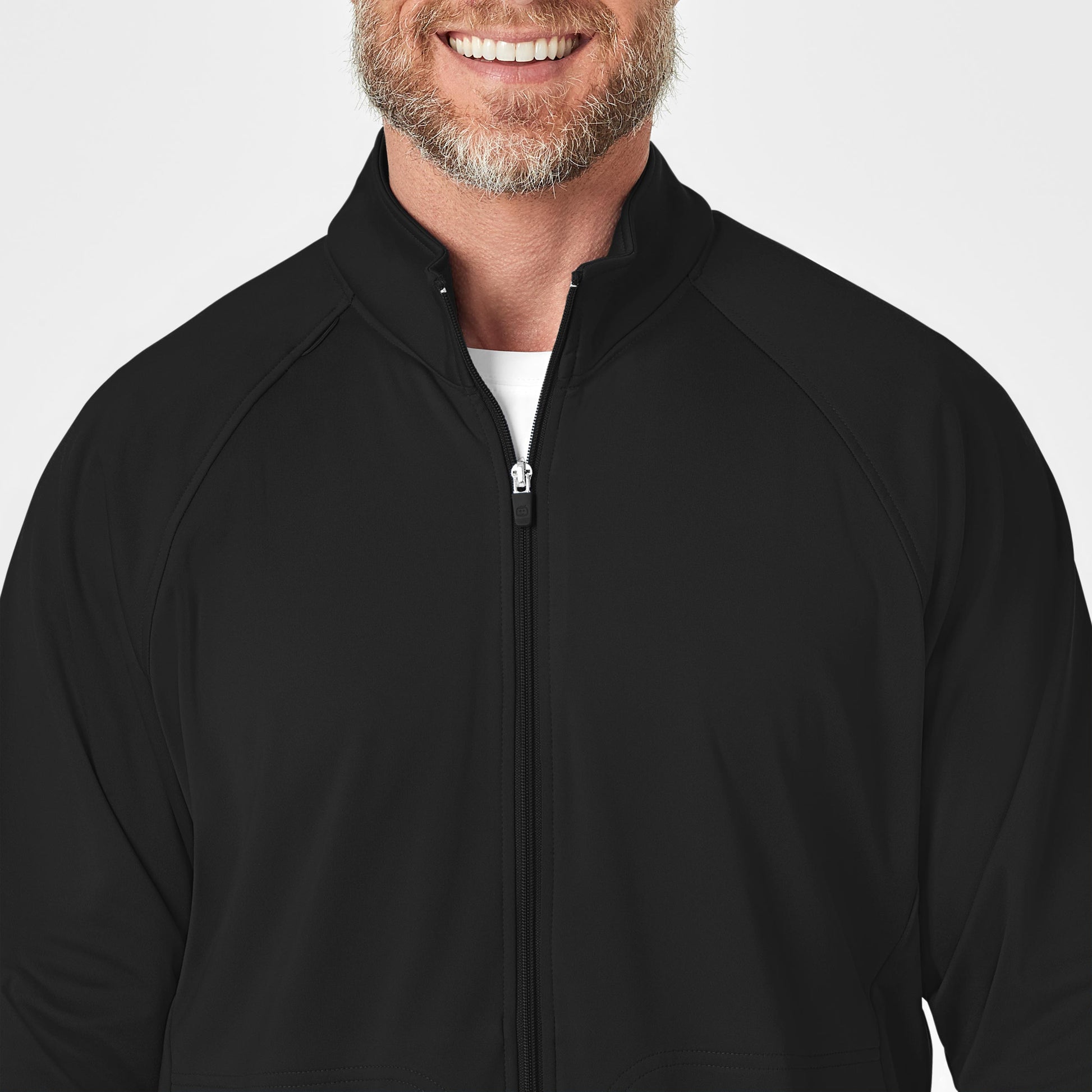 Layers 8309 Men's Fleece Full Zip Jacket Black Model Image Left Side | Wink