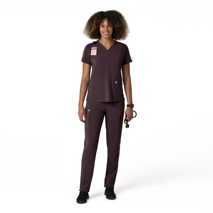 Force Cross-Flex C53210 Women's Straight Leg Cargo Scrub Pants Dark Sepia