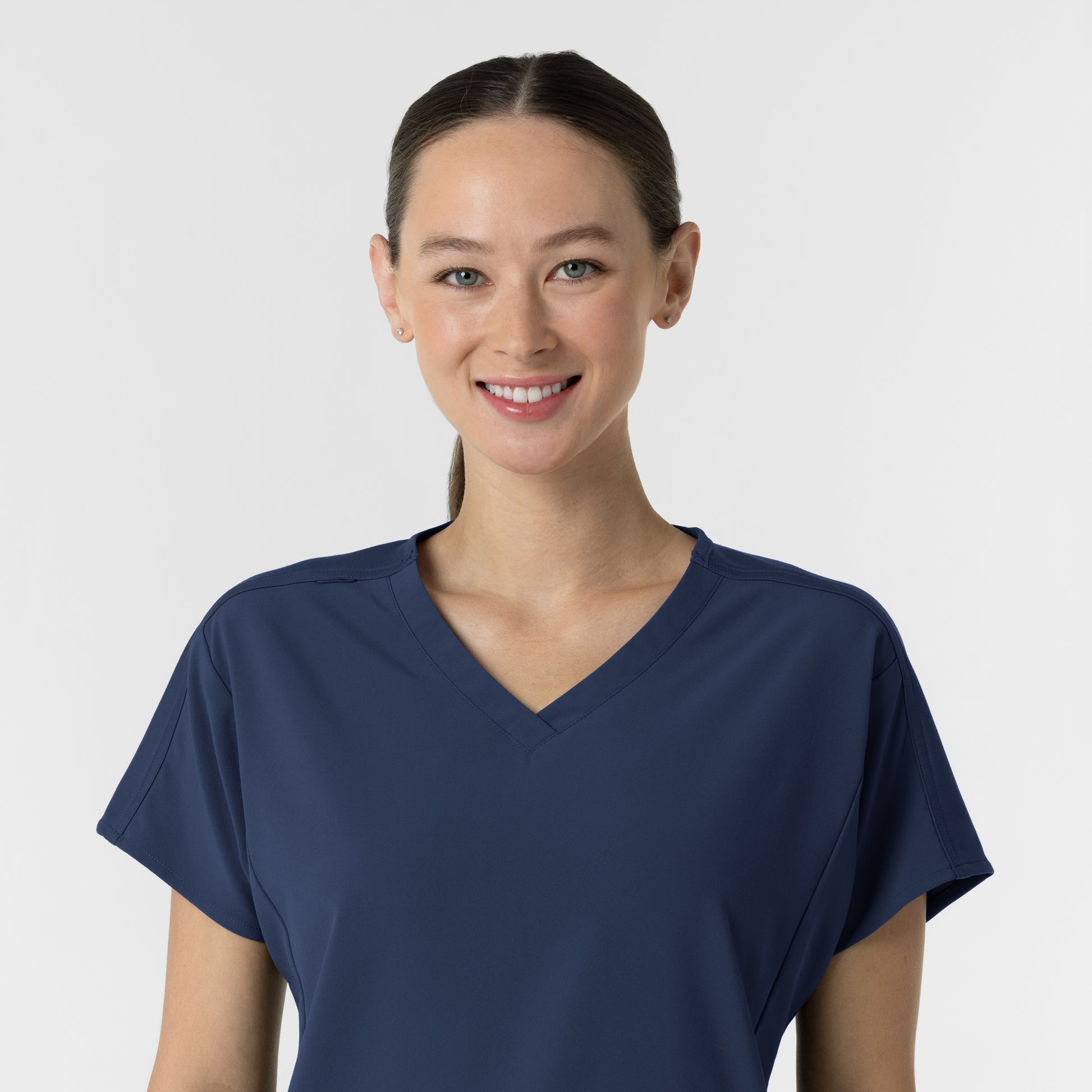 RENEW 6154 Women's V-Neck Tunic Scrub Top Navy