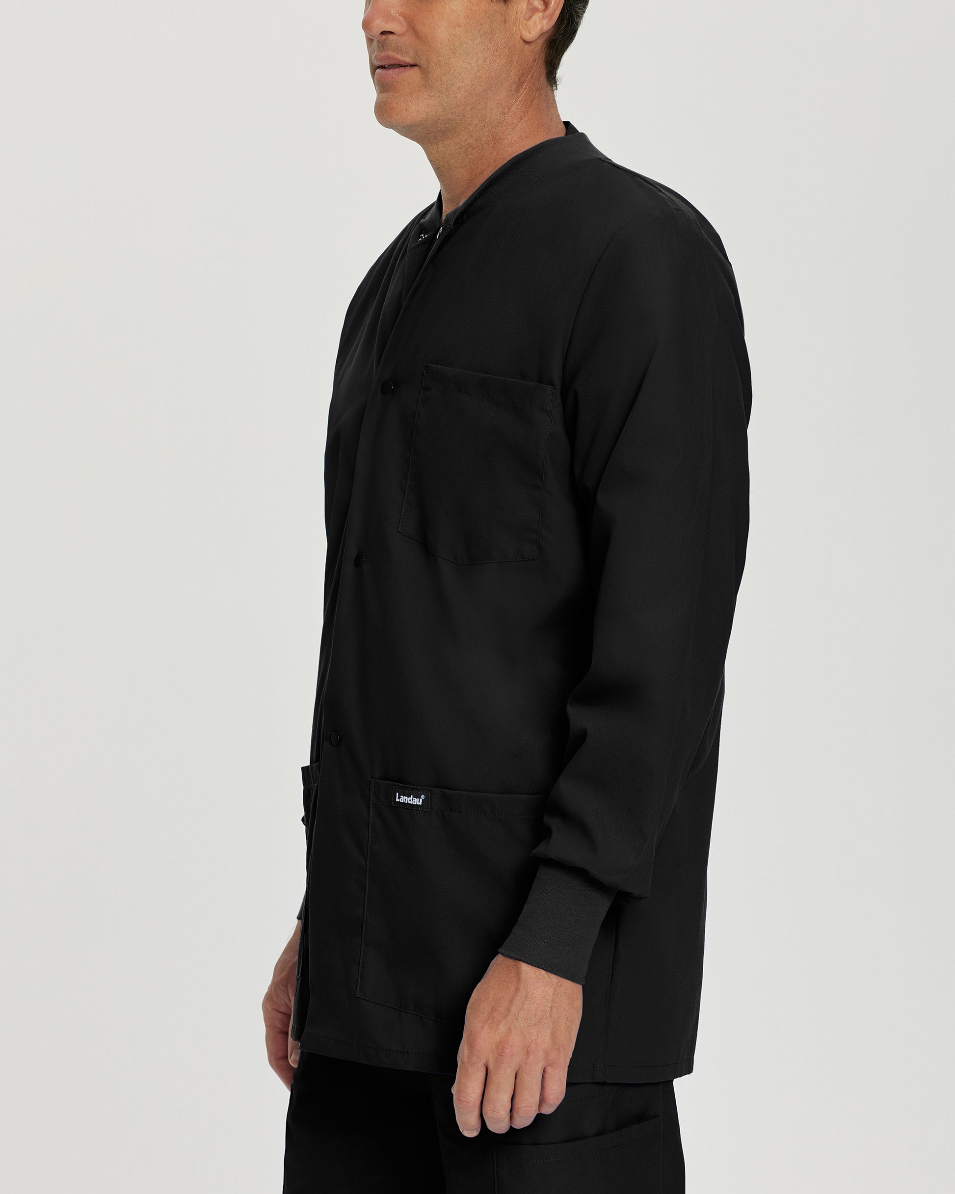 Essentials 7551 Men's 5 Pocket Warm Up Scrub Jacket Black Image