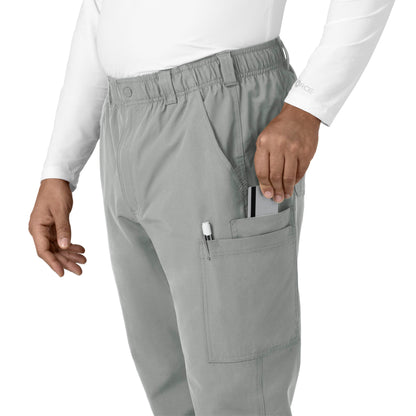 Force Essentials C56113 Men's Straight Leg Cargo Scrub Pants Grey Model Image Left Side | Carhartt