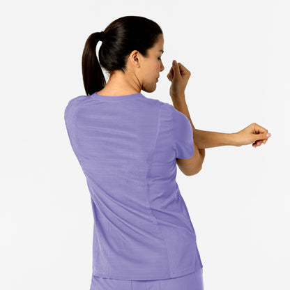 W123 6045 Flex-n-Reach V-Neck Scrub Top Iris Purple Model Image Alternate | Wink