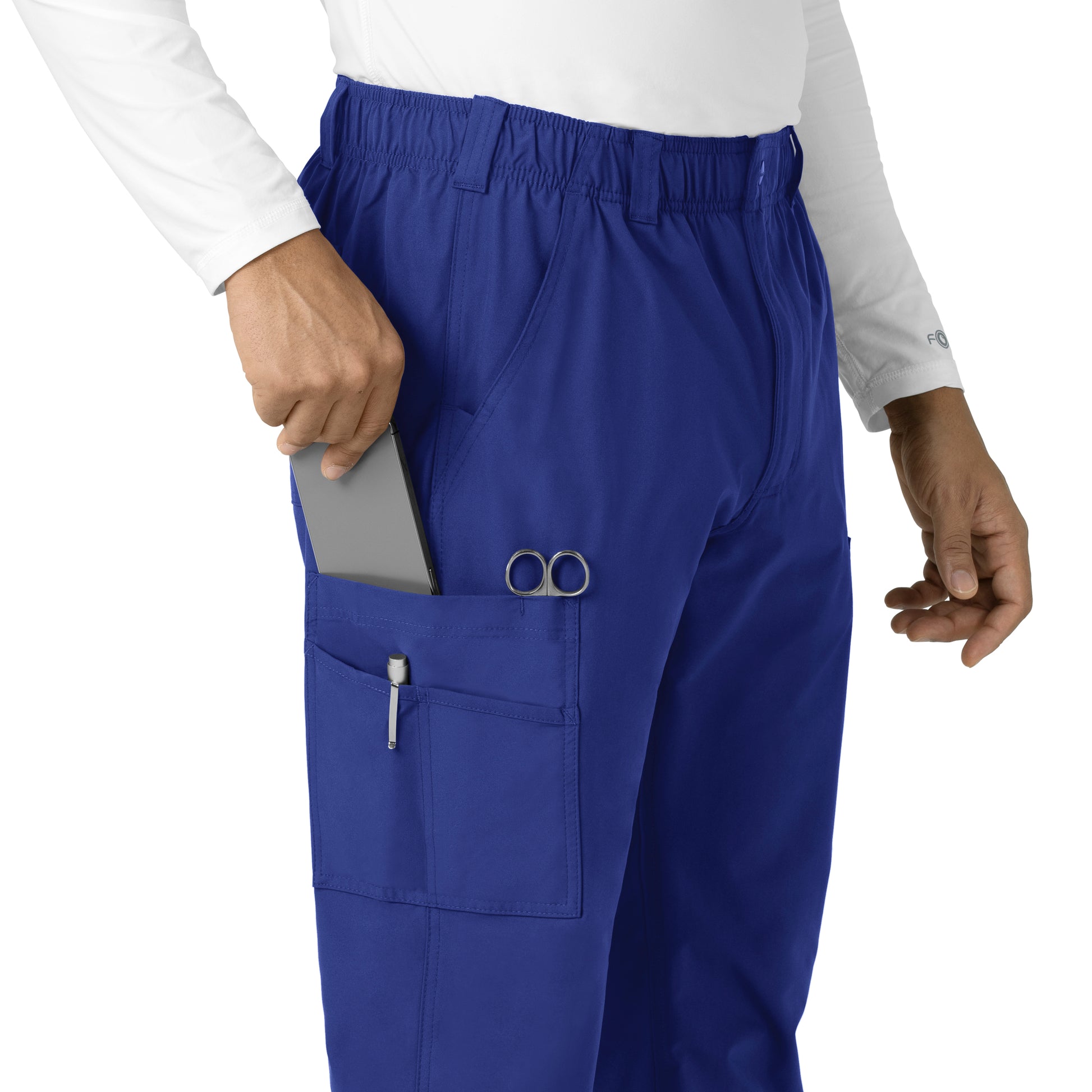 Force Essentials C56113 Men's Straight Leg Cargo Scrub Pants Galaxy Blue