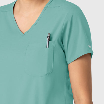 Boundless 6151 Tuck-In Scrub Top Turquoise Model Image Alternate | Wink