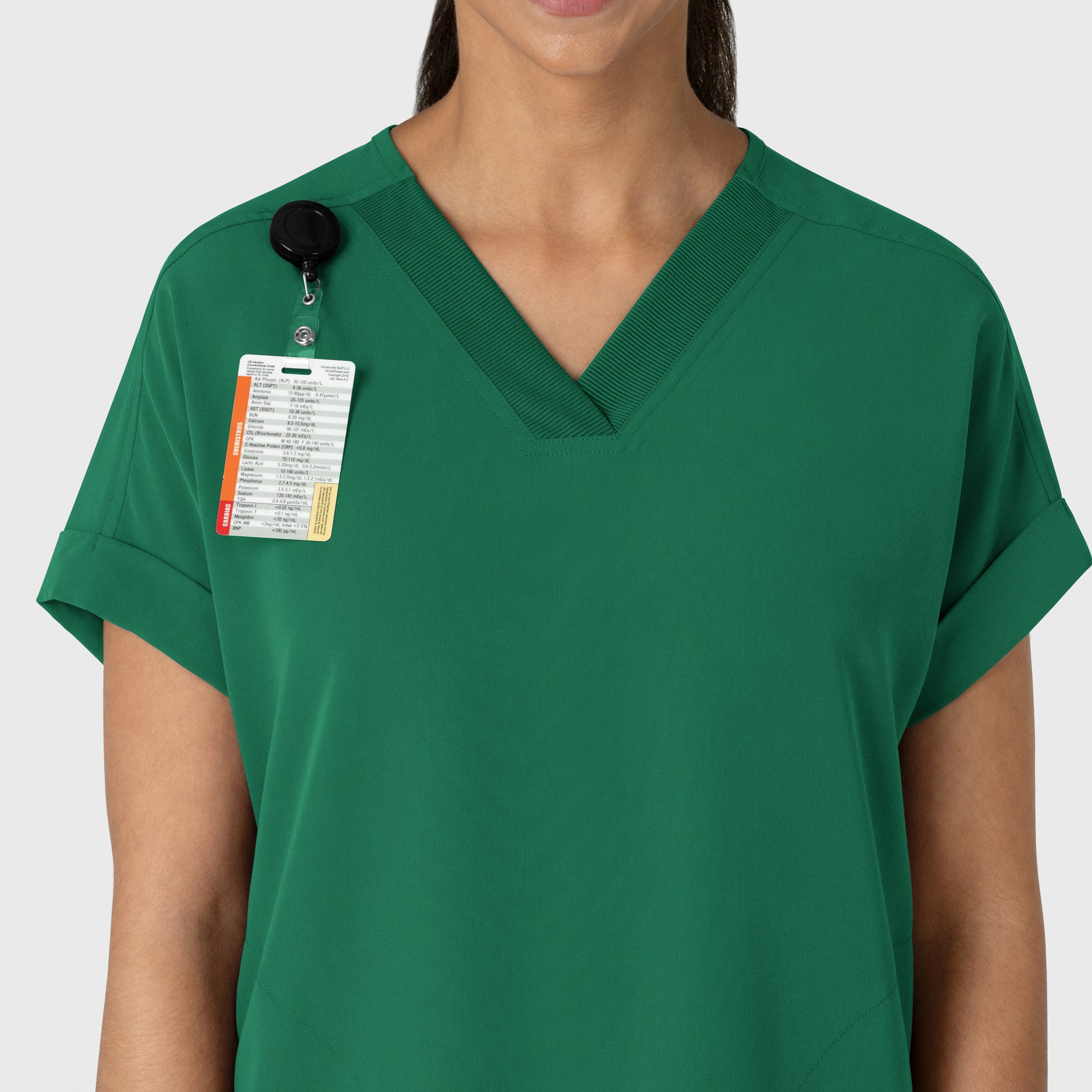 Nova 6232 Drop Shoulder Boxy Scrub Top Hunter Model Image Left Side | Wink