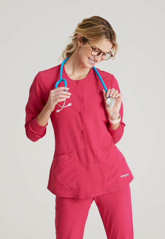 Skechers SK401 Stability Scrub Jacket Vibrance Pink Model Image Front | Barco