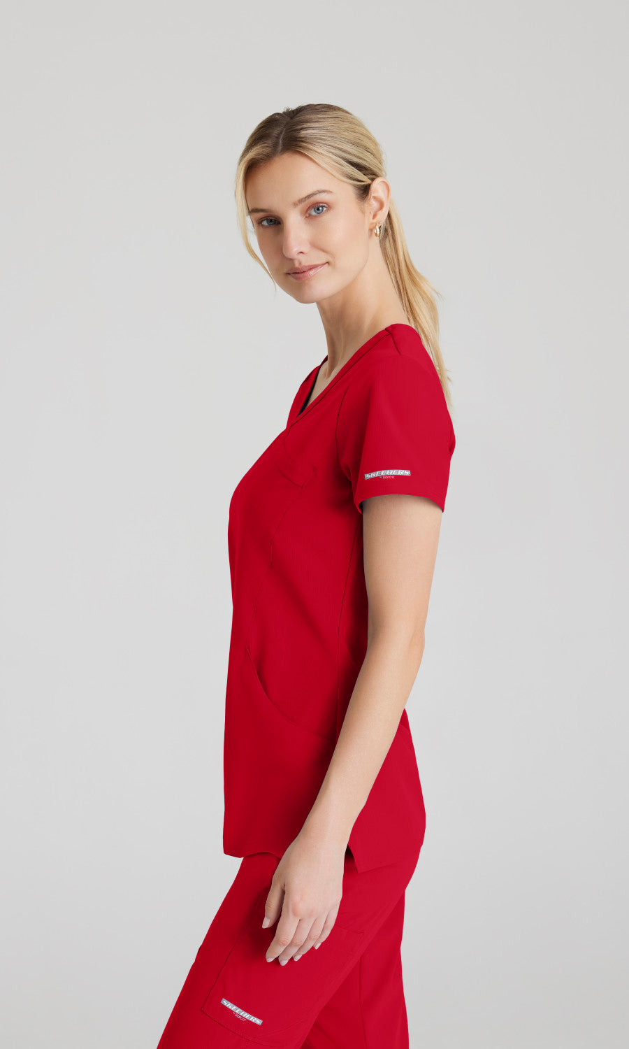 Skechers SK102 Reliance Scrub Top True Red