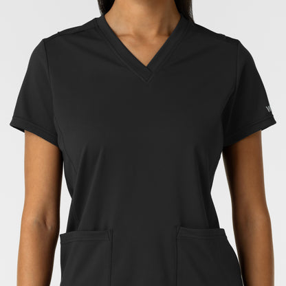 RENEW Knit 6559 Women's 2-Pocket Scrub Top Black