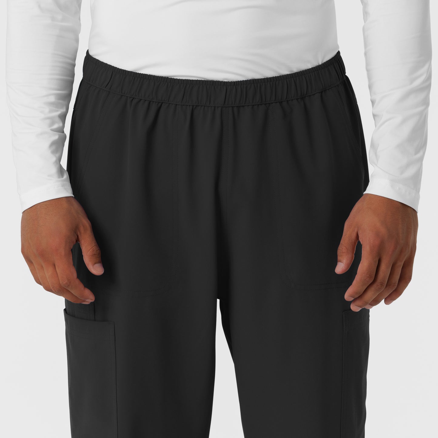 NURTUR 5380 Men's Straight Leg Cargo Scrub Pants Black