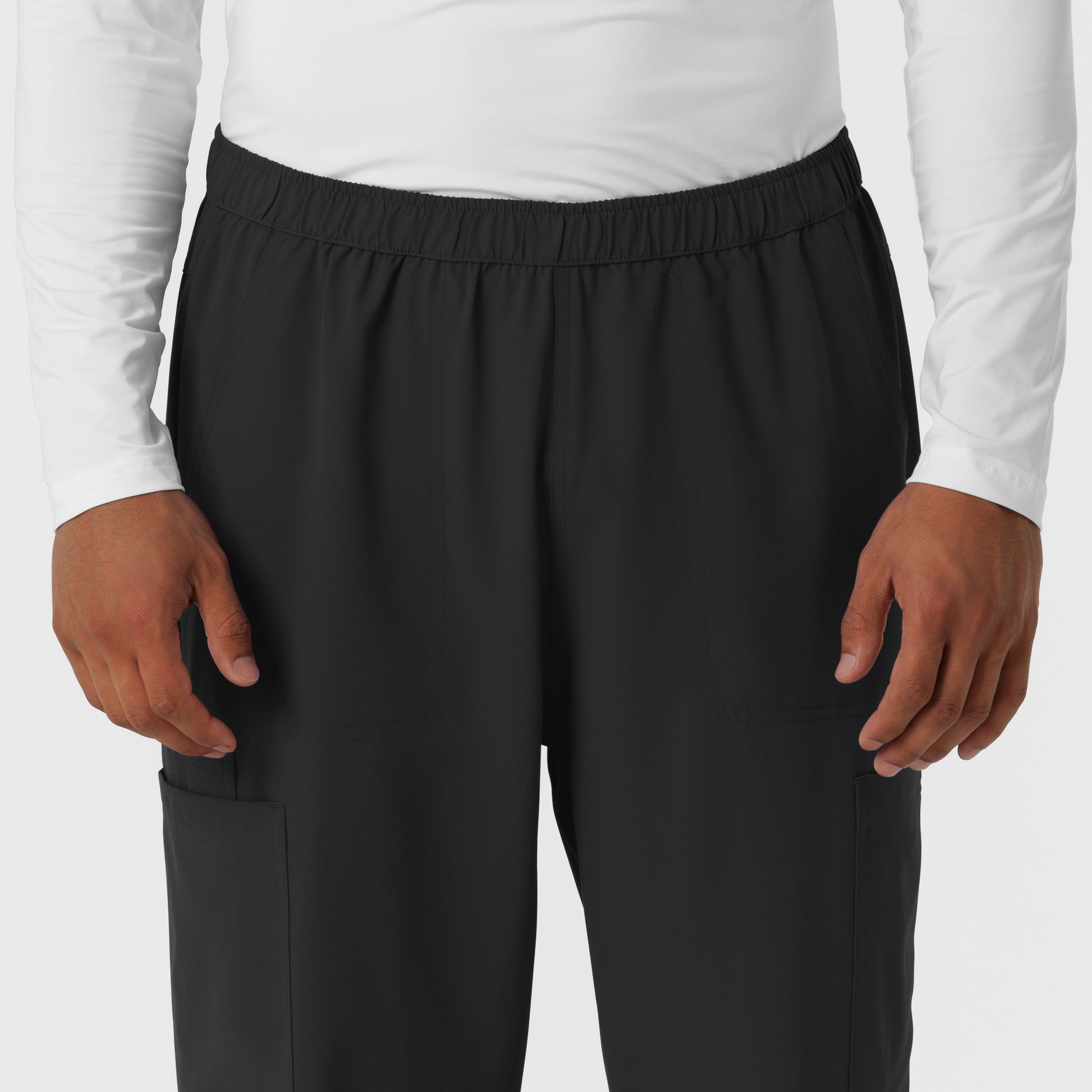 NURTUR 5380 Men's Straight Leg Cargo Scrub Pants Black