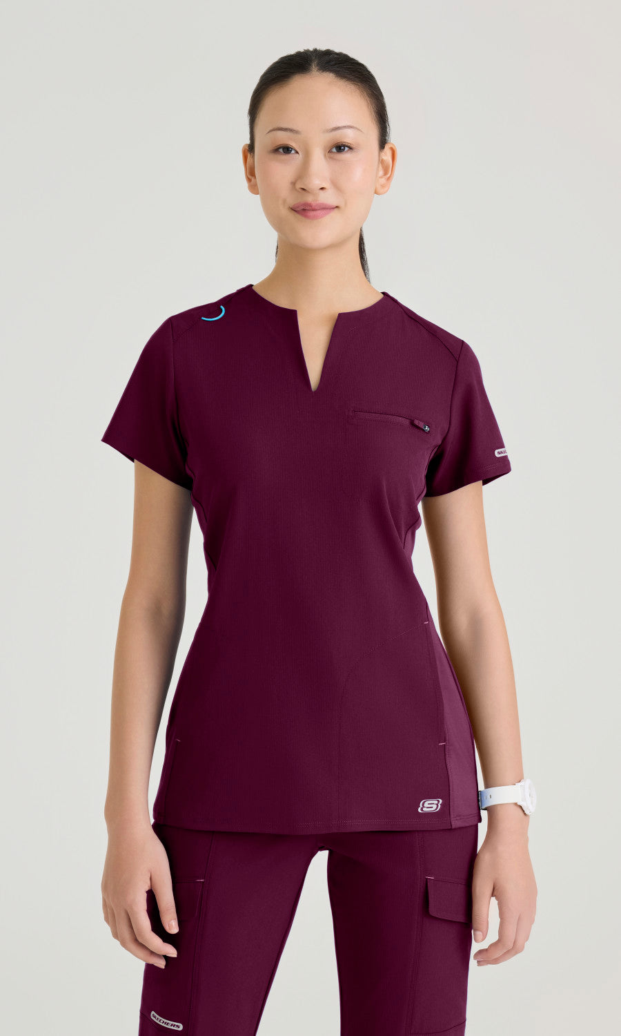 Skechers SKT312 Women's Reward Top in Wine by Barco Model Image Front