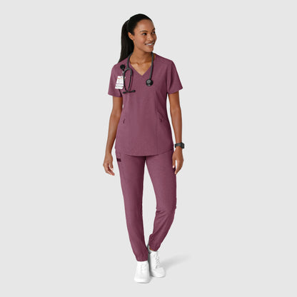 RENEW 5234 Jogger Scrub Pants Wine Heather Model Image Alternate | Wink