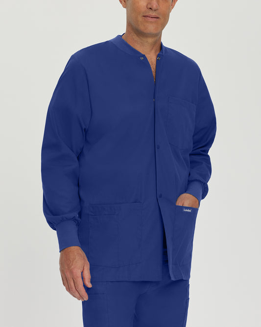 Essentials 7551 Men's 5 Pocket Warm Up Scrub Jacket Galaxy Blue Image