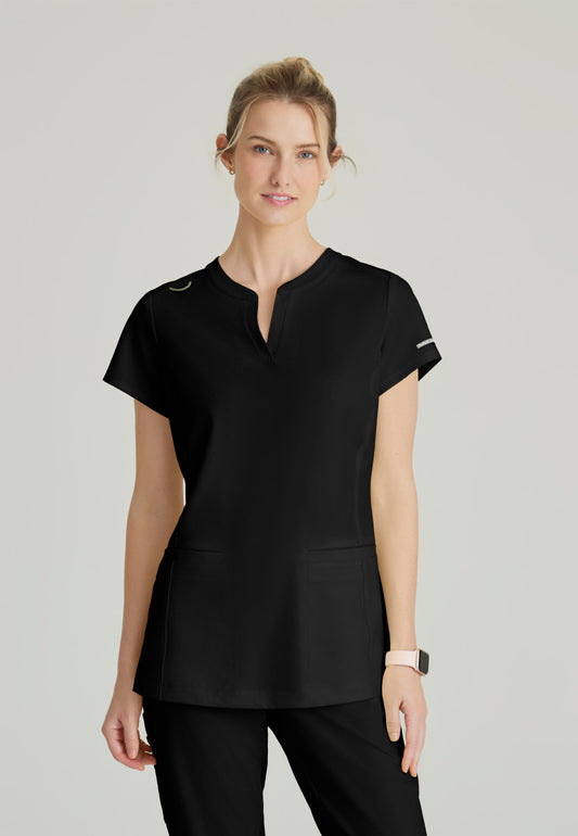 Skechers SKT259 Coast Scrub Top Black Model Image Front | Barco