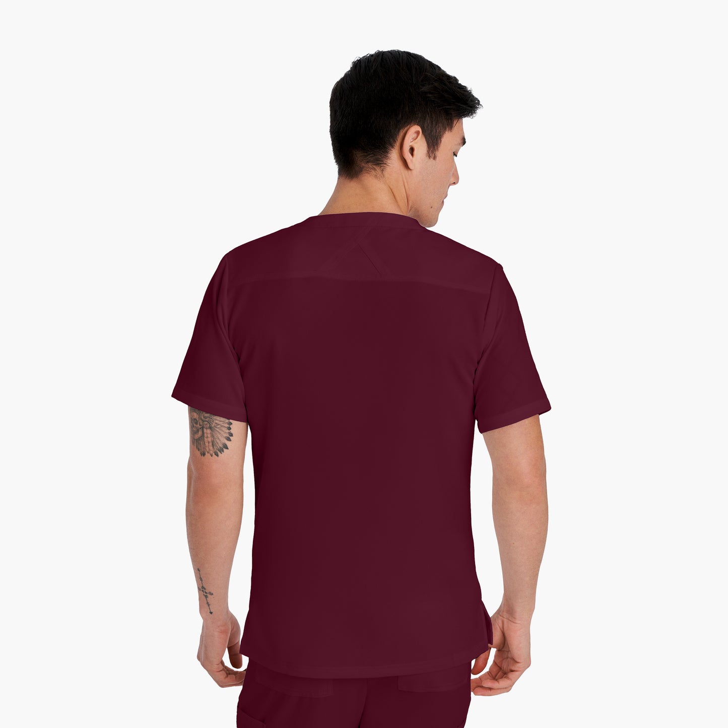 V-Tess 2207 Men's 3 Pocket V Neck Scrub Top Wine Image