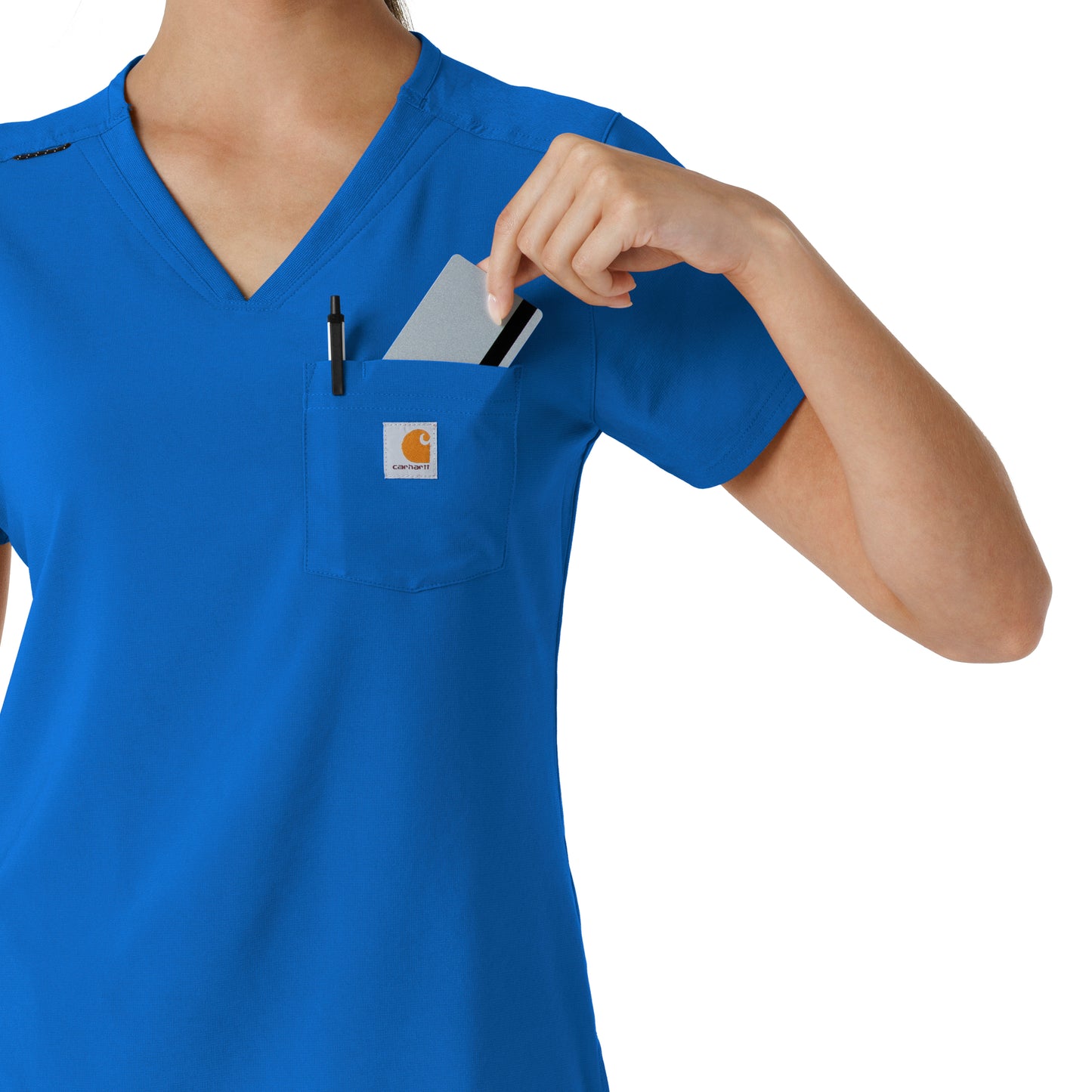 Force Cross-Flex C13410 Tuck-In Scrub Top Royal Model Image Alternate | Carhartt