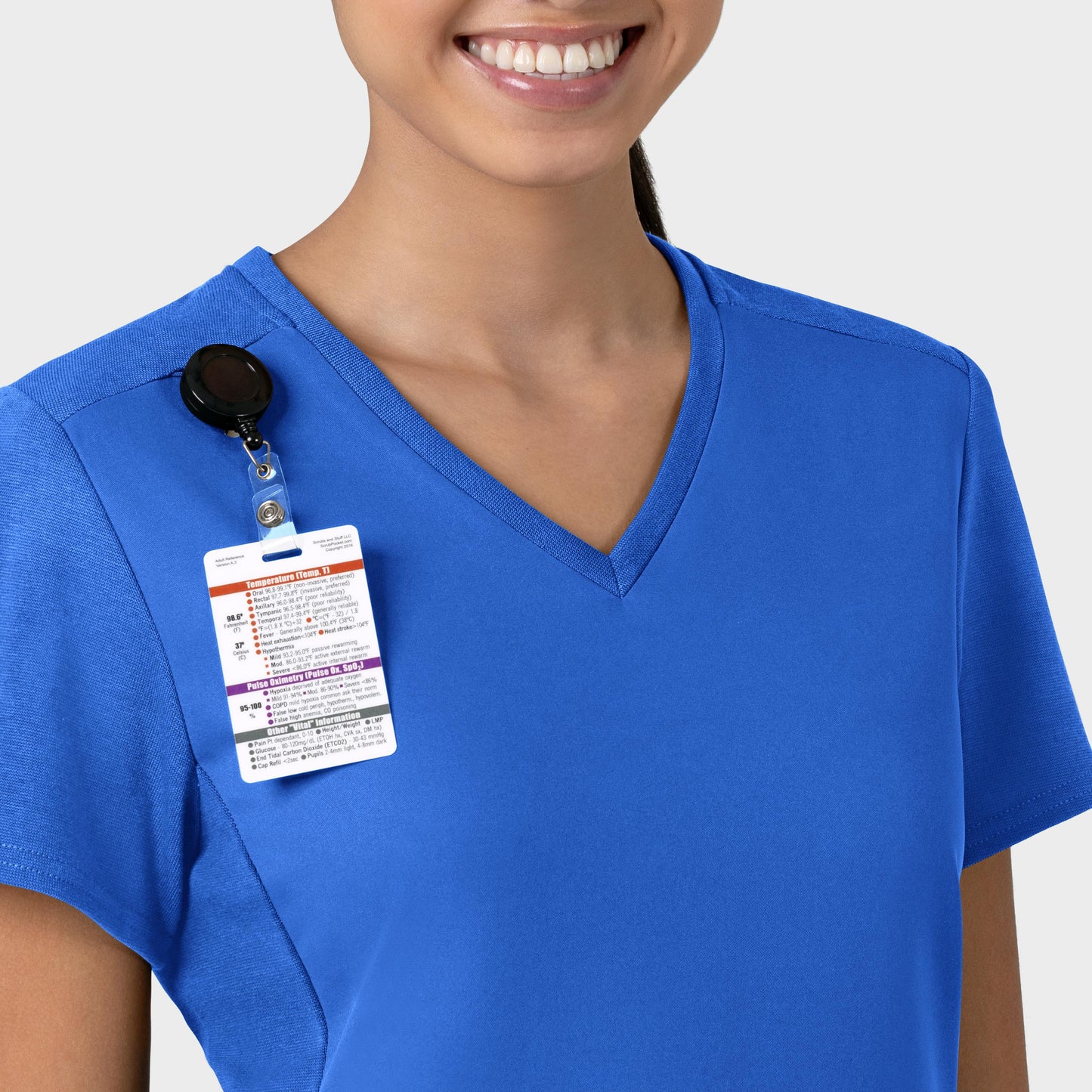 Thrive 6522 Flex-n-Reach V-Neck Scrub Top Royal Model Image Left Side | Wink