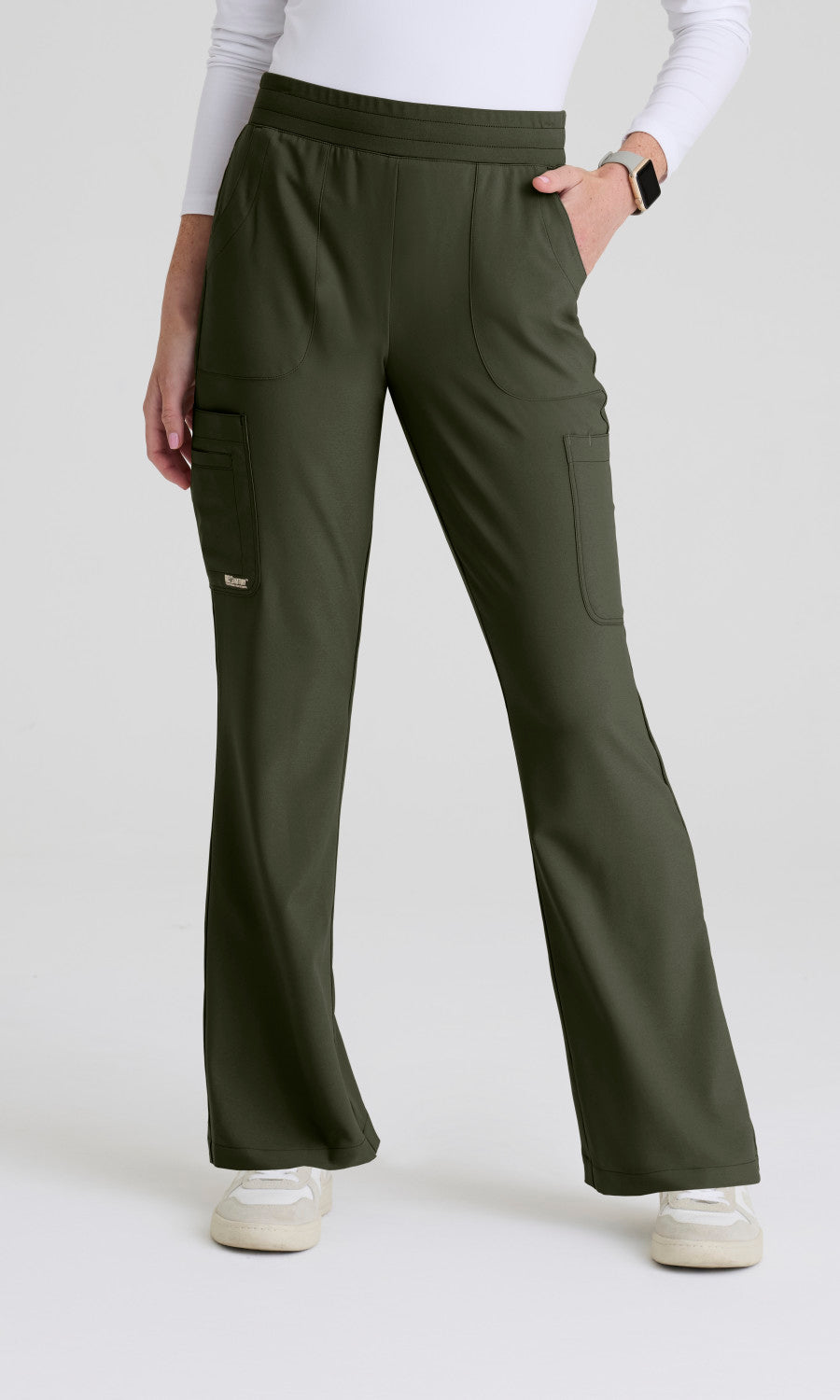 Grey's Anatomy Evolve GSSP729 Women's Sky Pant in Fern by Barco Model Image Front