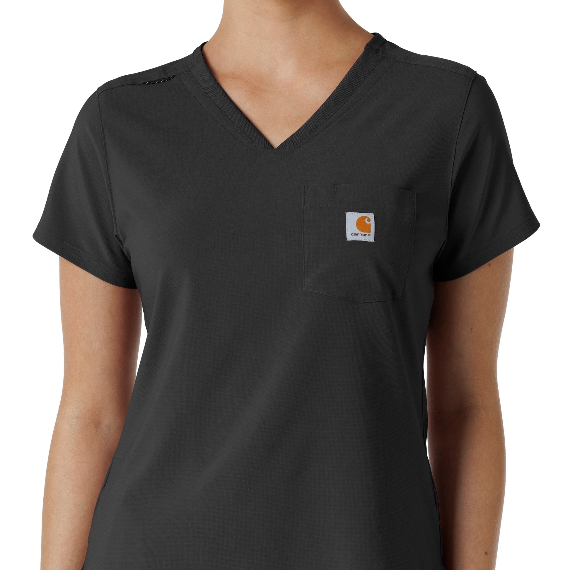 Force Cross-Flex C13410 Tuck-In Scrub Top Black Model Image Left Side | Carhartt