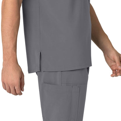 Force Cross-Flex C16310 Men's Henley Scrub Top Pewter Model Image Left Side | Carhartt