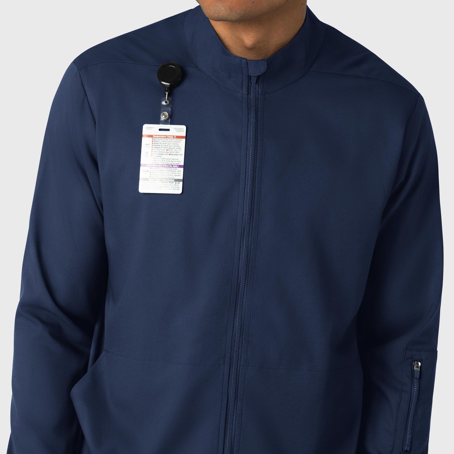 Boundless 8351 Men's Warm Up Scrub Jacket Navy Model Image Alternate | Wink