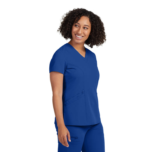 V-Tess WT134 Women's 3 Pocket V Neck Scrub Top Royal Image