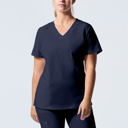 ProFlex LT105 Women's 3 Pocket V Neck Scrub Top True Navy Image