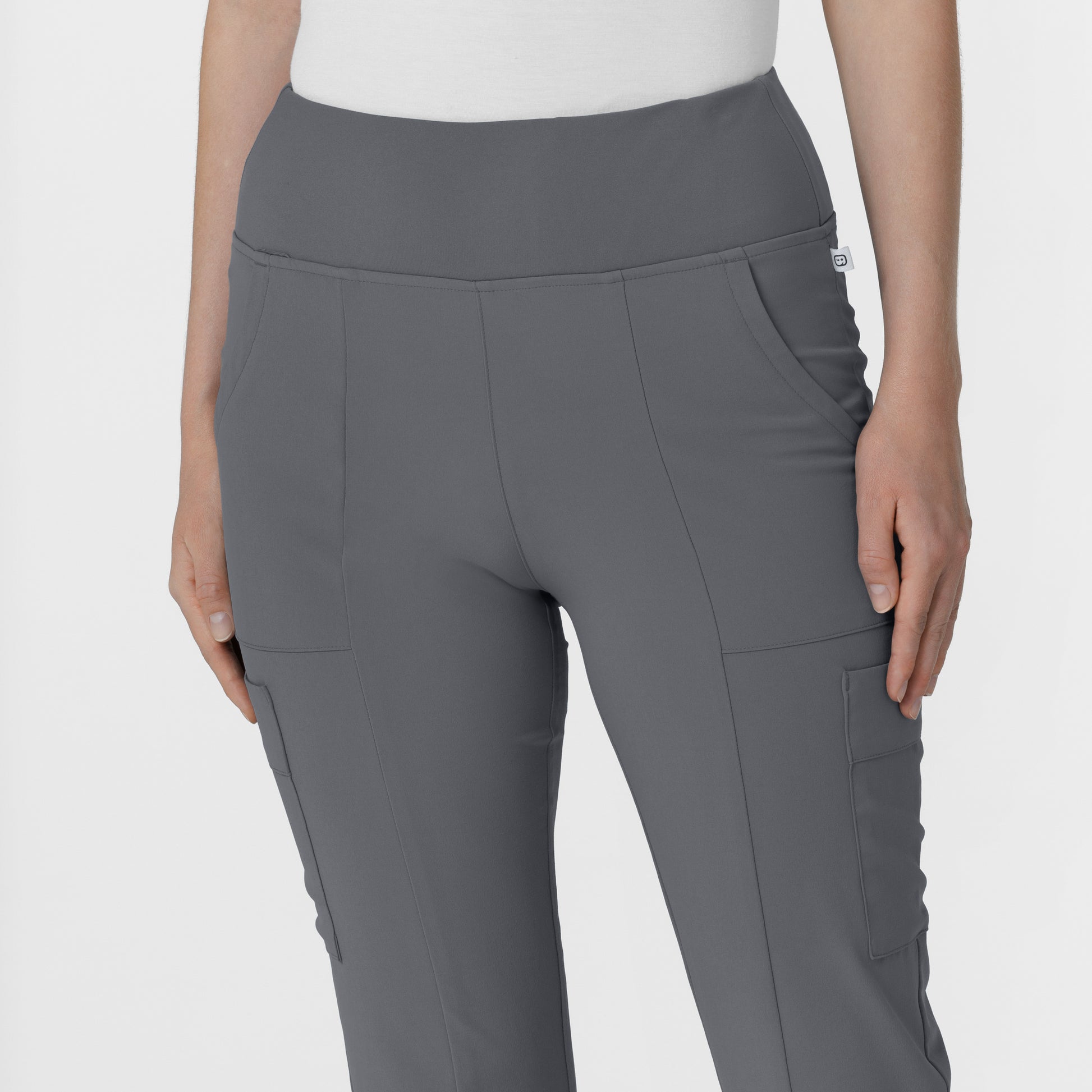 RENEW 5534 Cargo Flare Scrub Pants Pewter Model Image Left Side | Wink