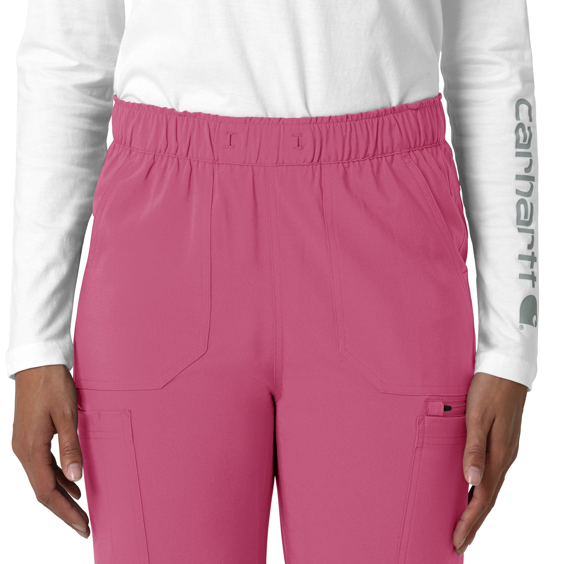 Force Cross-Flex C53210 Women's Straight Leg Cargo Scrub Pants Electric Fuschia